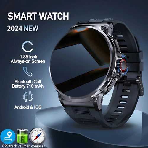 1.85" Ultra HD Smartwatch GPS Bluetooth Call Health Monitoring Watch Gym Gift